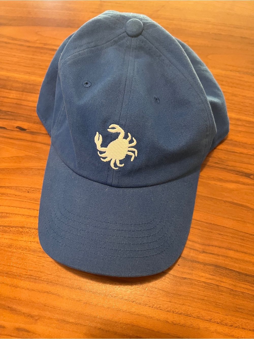 ✨ Embroidered White Crab Blue Baseball Cap / Dad Hat 🦀
